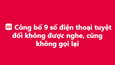 Công bố 9 số điện thoại tuyệt đối không được nghe, cũng không gọi lại…