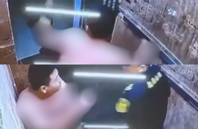 Thấy cô gáj bị Ck Oánh trong tháng máy, bảo vệ chung cư đến dạy dỗ người ck…